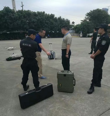 圖片關鍵詞 深圳南山公安局無人機干擾器測試 靈信產品實測第一