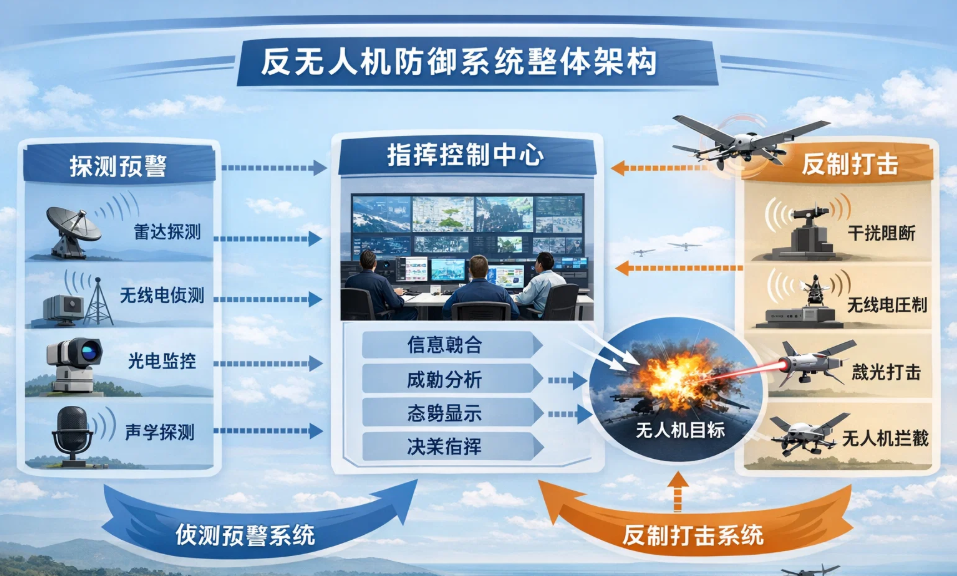 反無人機防御系統示意圖 反無人機防御系統示意圖